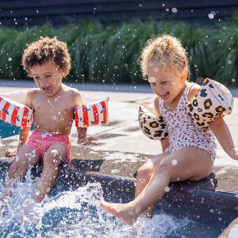 Schwimmflügel 2-6 Jahre Pantherdruck Beige